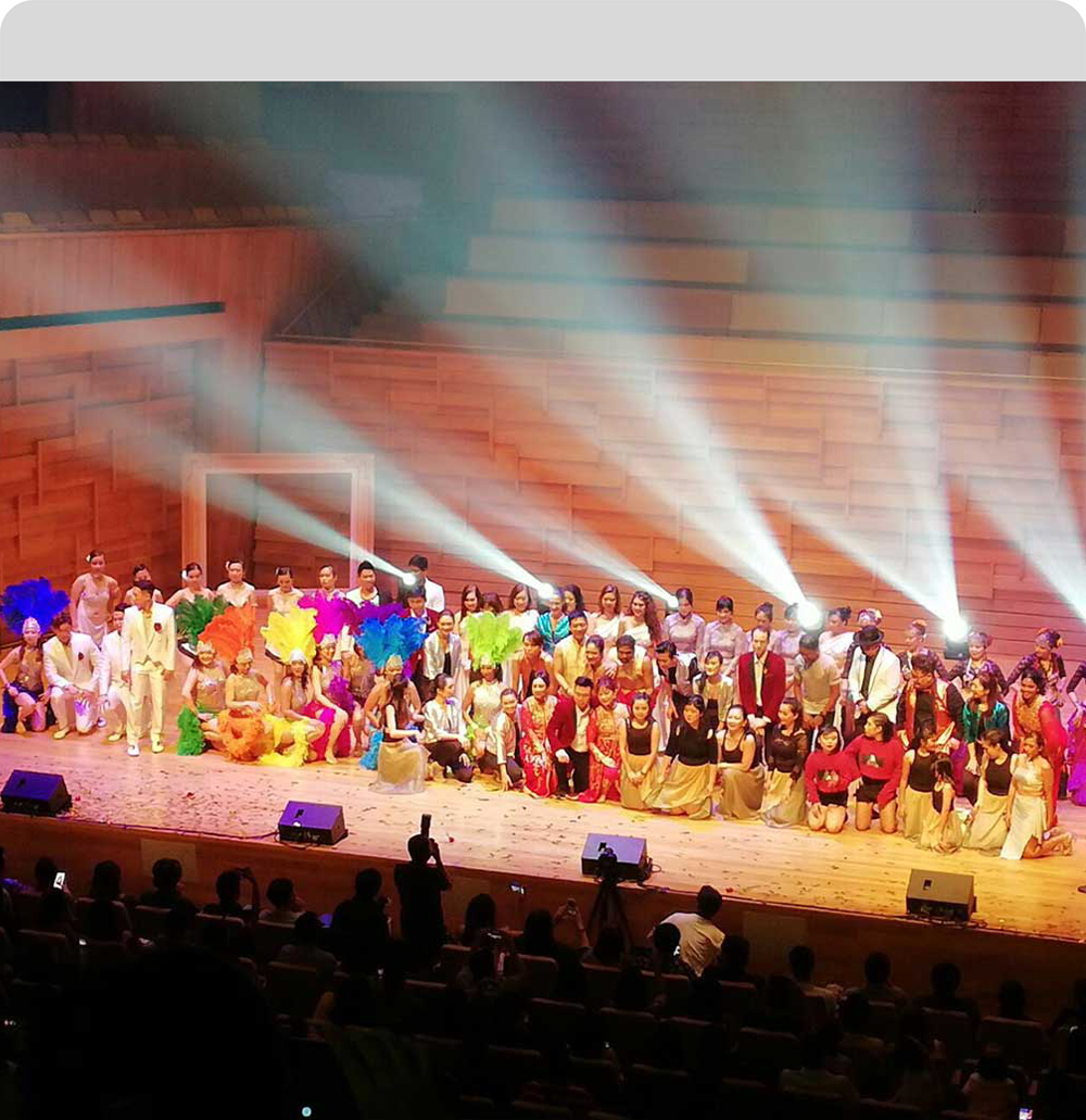 Students performing dance choreography during a Dance Channel showcase